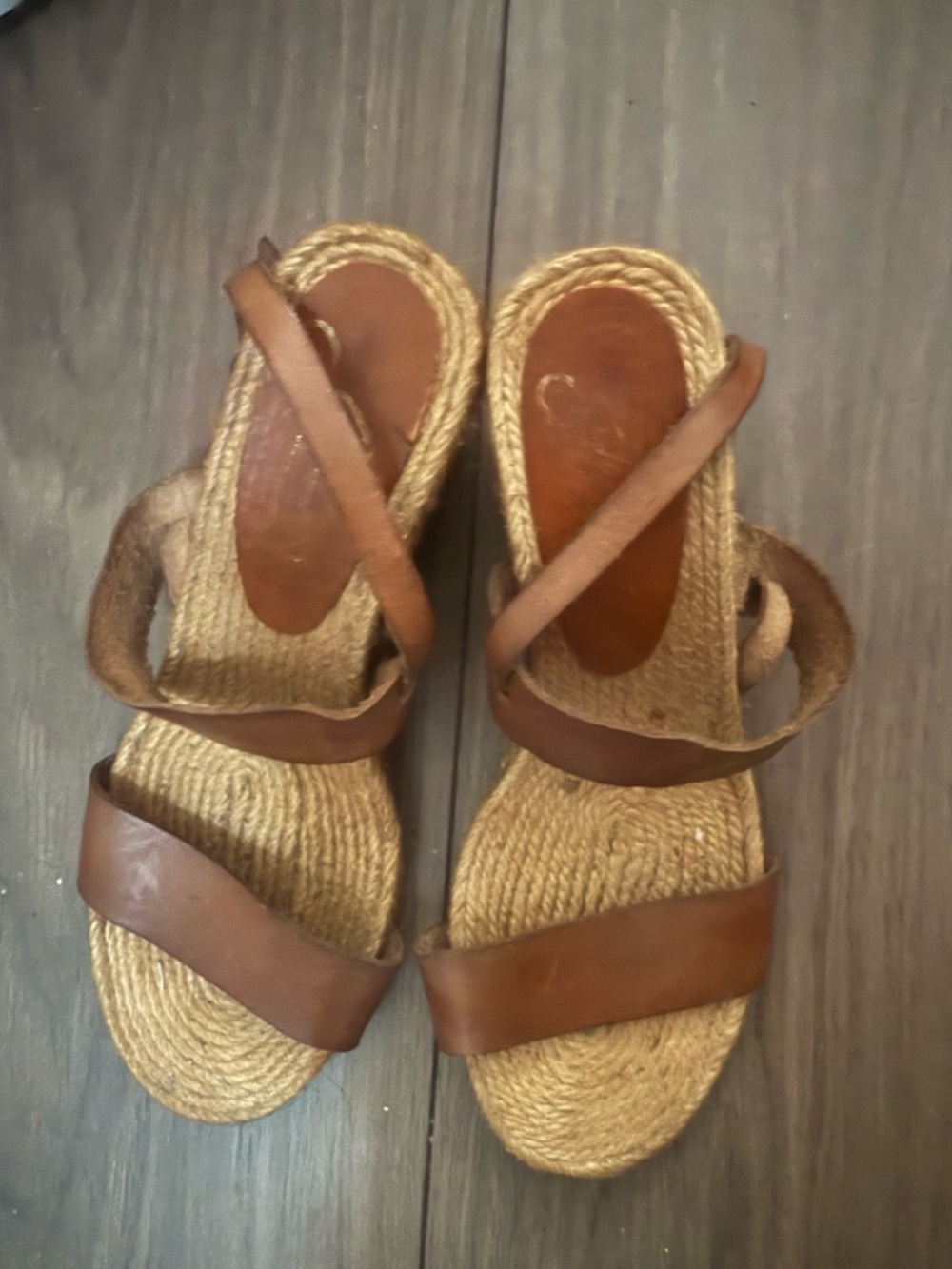 Gaimo leather cross-strap espadrille wedge sandals
